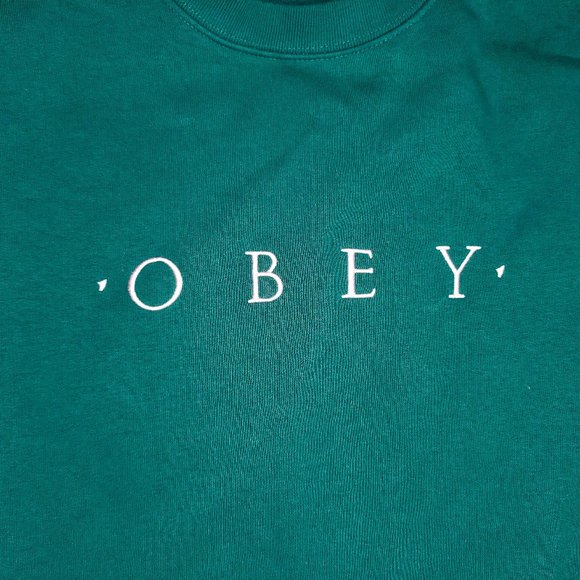 Retro Unisex Obey Embroidered Oversized Sweatshirt - Picture 2 of 5